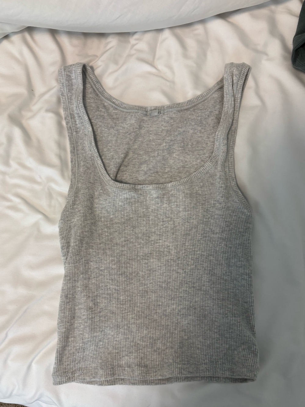 Skims Cropped Gray Ribbed Tank Top - Women's